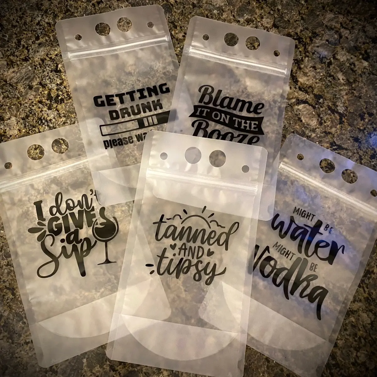 Reusable Adult Drink Pouches - 5 Pack Reusable Adult Drink Pouches - 5 Pack
