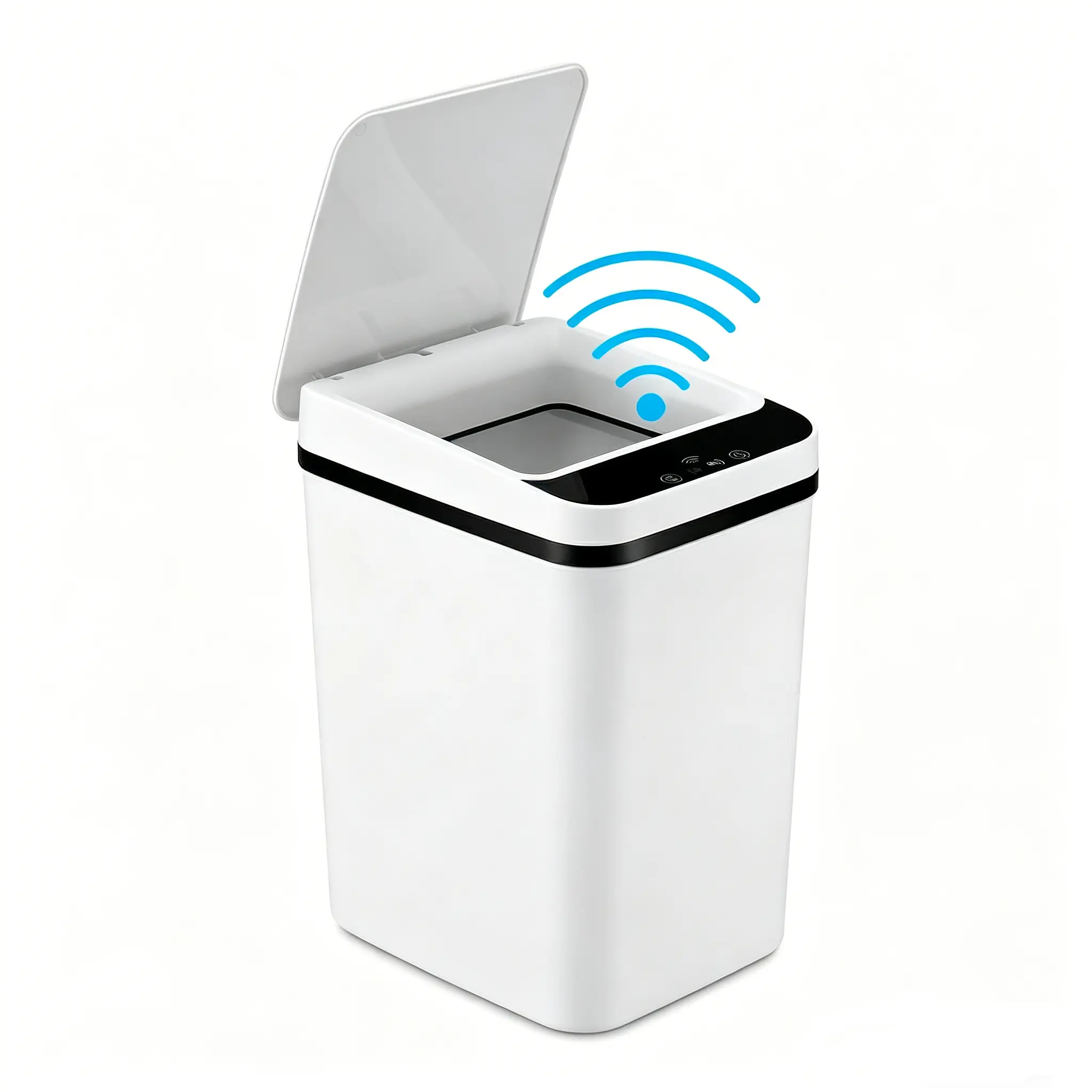 12L Slim Automatic Trash Bin - Smart Induction Touchless Motion Sensor, Waterproof Nordic Style Garbage Can (23.5cm*15.5cm*30cm) for Bathroom, Office Home Supplies Household Items