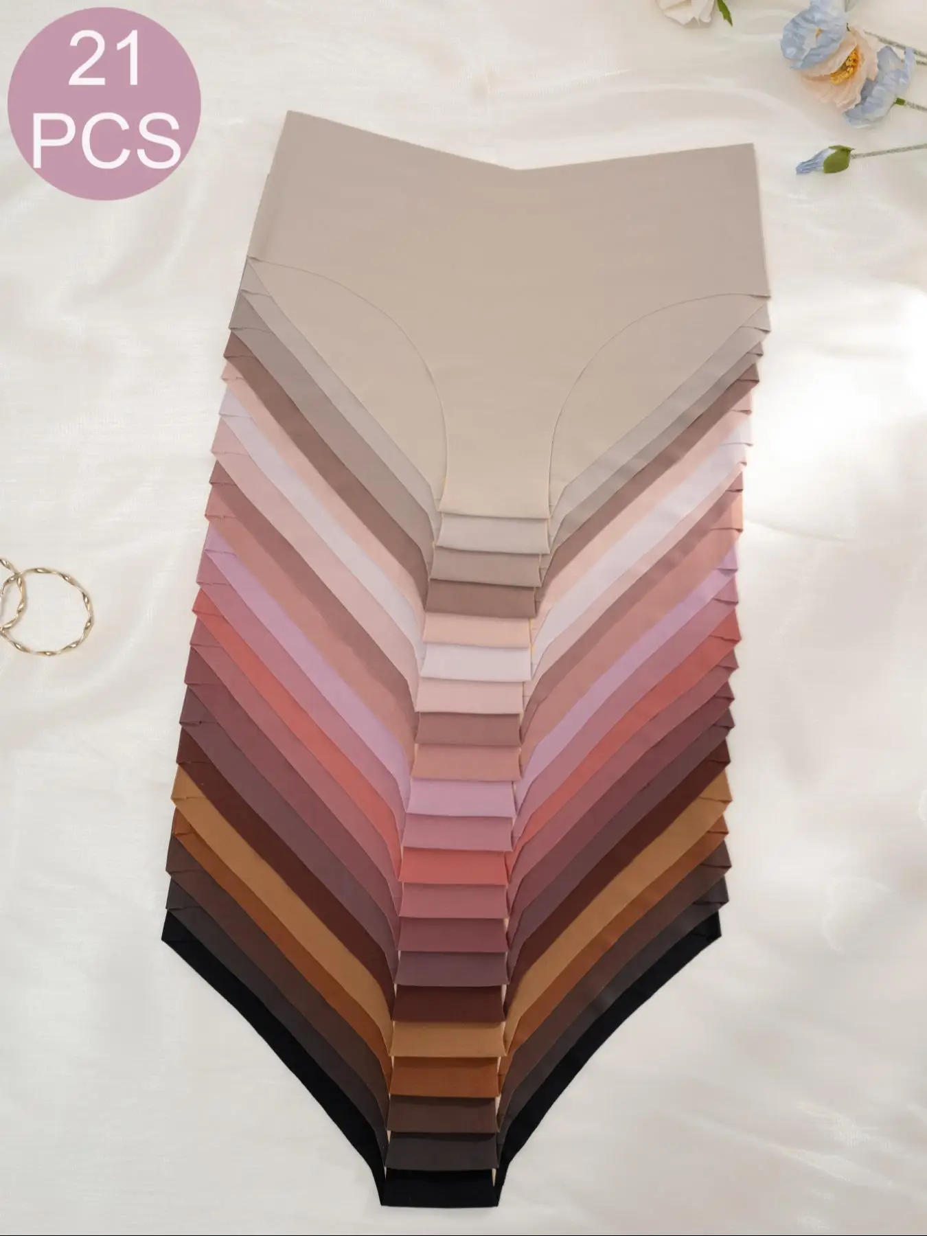 Women's 21pcs Solid Color Panty, Soft Comfy Breathable Seamless Knicker for Daily Wear, Multipack Underwear for All Seasons