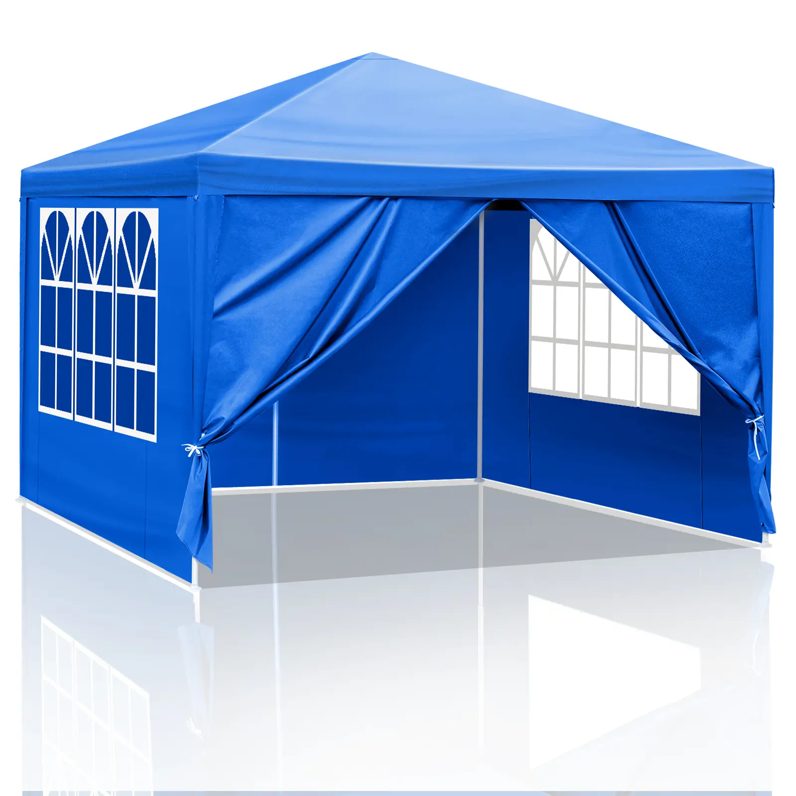 10×10 feet canopy tent with side wall，outdoor canopy tent，beach tent， Patio Tent Party Tent for Wedding BBQ Cater, Blue