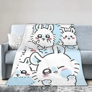 Cute Momonga C-Chiikawa Blankets Velvet  Winter  Portable Super Soft Throw Blankets for Bed Travel Bedding Throws