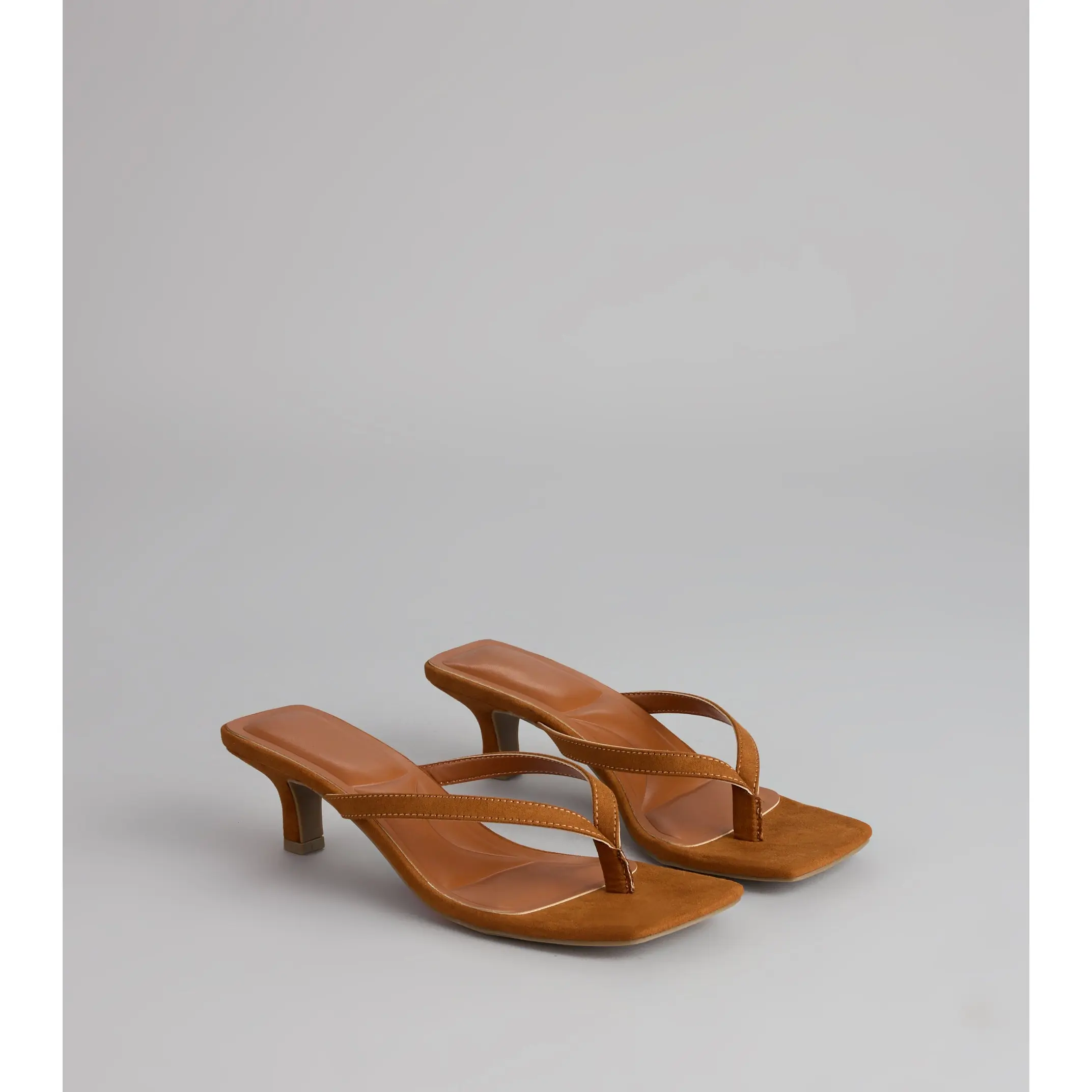 Feeling Chic Thong Square Toe Heels Feeling Chic Thong Square Toe Heels