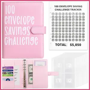 【CLOUDSEA】100 Envelopes Money Saving Challenge, A5 Money Saving Budget Binder with Cash Envelopes, Saving Challenge Book - Easy and Fun Way to Save $5,050