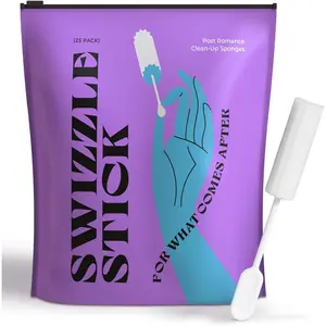 Berkland Swizzle Stick Absorbing Sponges for Women - Pack of 25 | Ultra-Absorbent with Long Handle & Easy Grip | Individually Packaged