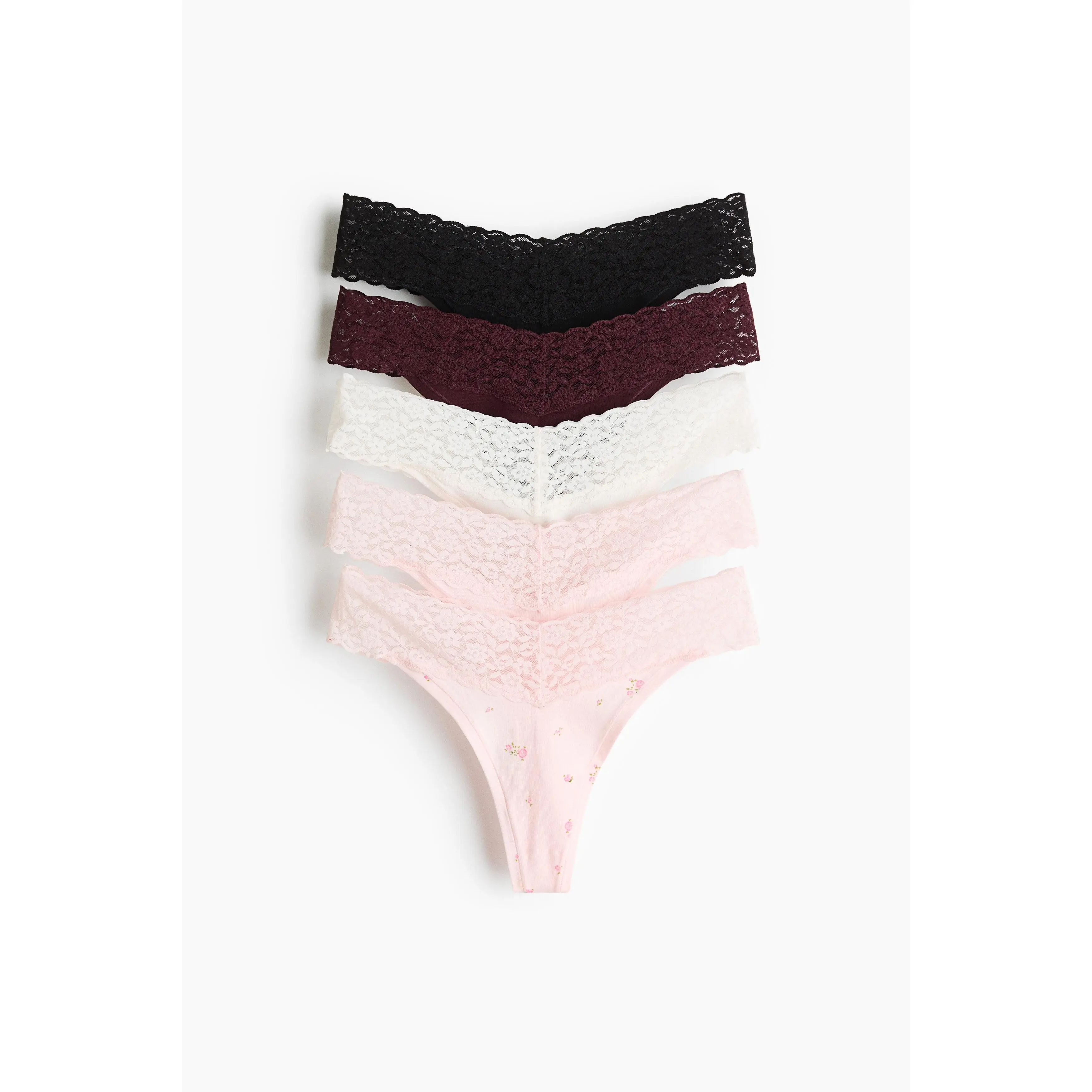H&M 5-pack lace thong briefs