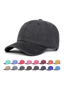 Unisex Solid Color Washed Baseball Cap, Adjustable Sun Protection Casual Hat for Spring & Fall Travel Beach Vacation