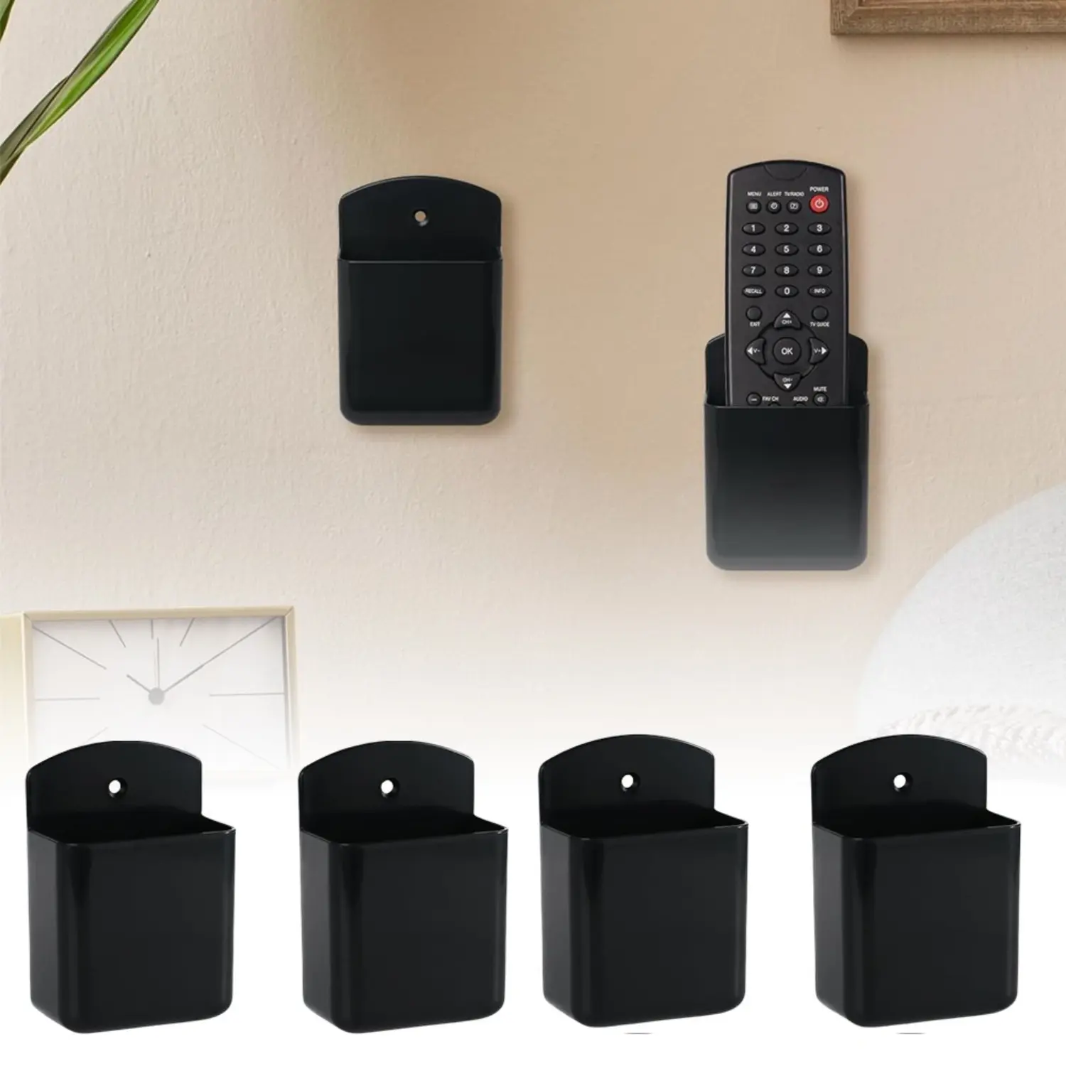 4Pcs/Set Remote Control Holder Wall Mount,Self Adhesive TV Controller Holder,Wall Pen Holder Storage Accessories for Home Office School,Christmas Party Gifts,Hand Tools Kits