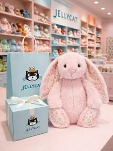 Jellycat Floral Ear Bunny Plush Soft Luxury Stuffed Rabbit Gift for Girls & Collectors Unique Design Soft Texture Adorable Plush Toy