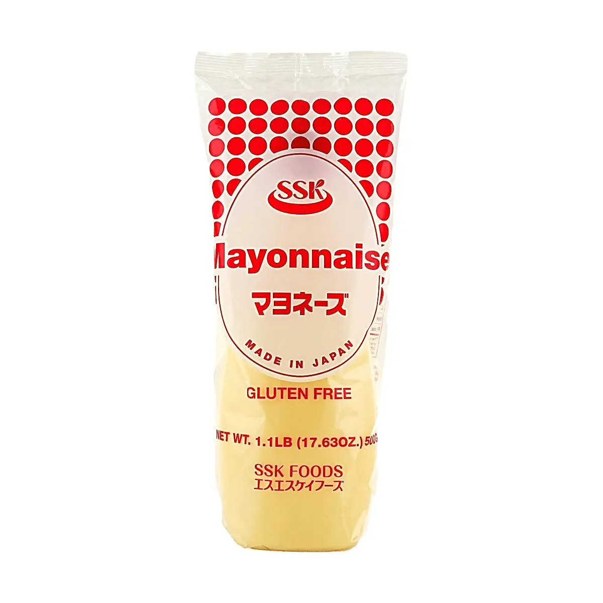 SSK Japanese Foods Gluten-Free Mayonnaise 500g - Premium Egg Yolk Sauce for Sushi, Salads, Takoyaki & More