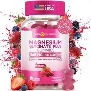 Inner Brightness Clean Magnesium Complex Gummies, Sugar-Free, 860mg with 3 Essential Magnesium—Glycinate, Taurate, and Citrate—for Sleep, Muscle & Heart Health