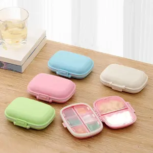 4-Piece Set Travel Pill Organizer, Supplement Organizer, Portable Pill Case, Daily Pill Box to Hold Vitamins, Vitamin Dispenser, Travel Essentials, Small Pill Container for Pocket Purse Medicine Organizer