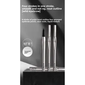 Four Tip Microblade Eyebrow Pen Ultra-Fine Precision Liquid Brow Pencil Waterproof Long-Lasting Natural Hair-Like Strokes Daily Makeup & Pro Use Smudge-Proof Easy Application Flawless Brows Beauty Essential Brow Pen
