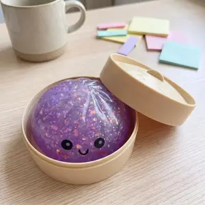[Blind Box] 1-Piece 8.5cm Large Glitter Dumpling Squishy, Colorful Fidget Stress Ball, Sensory Squeeze Party Gift for Kids & Adults, Stress Relief Toy for Home & Festive Occasions