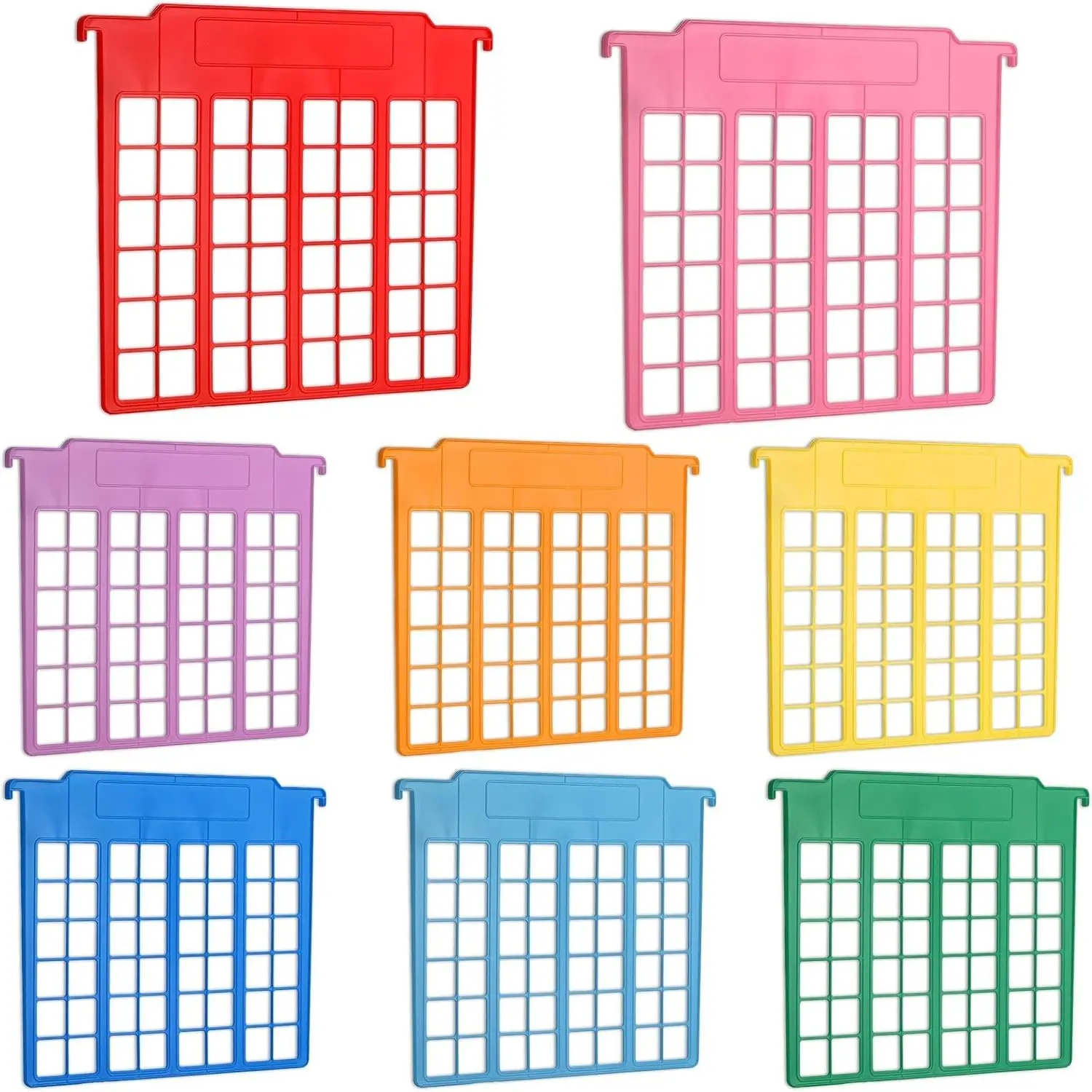8 Pack File and Folder Dividers 9x11.4 Inches Plastic Hanging Filing Cabinet Dividers Organizers Insertable File Separators Supplies for Office Drawer Organization (Rainbow)