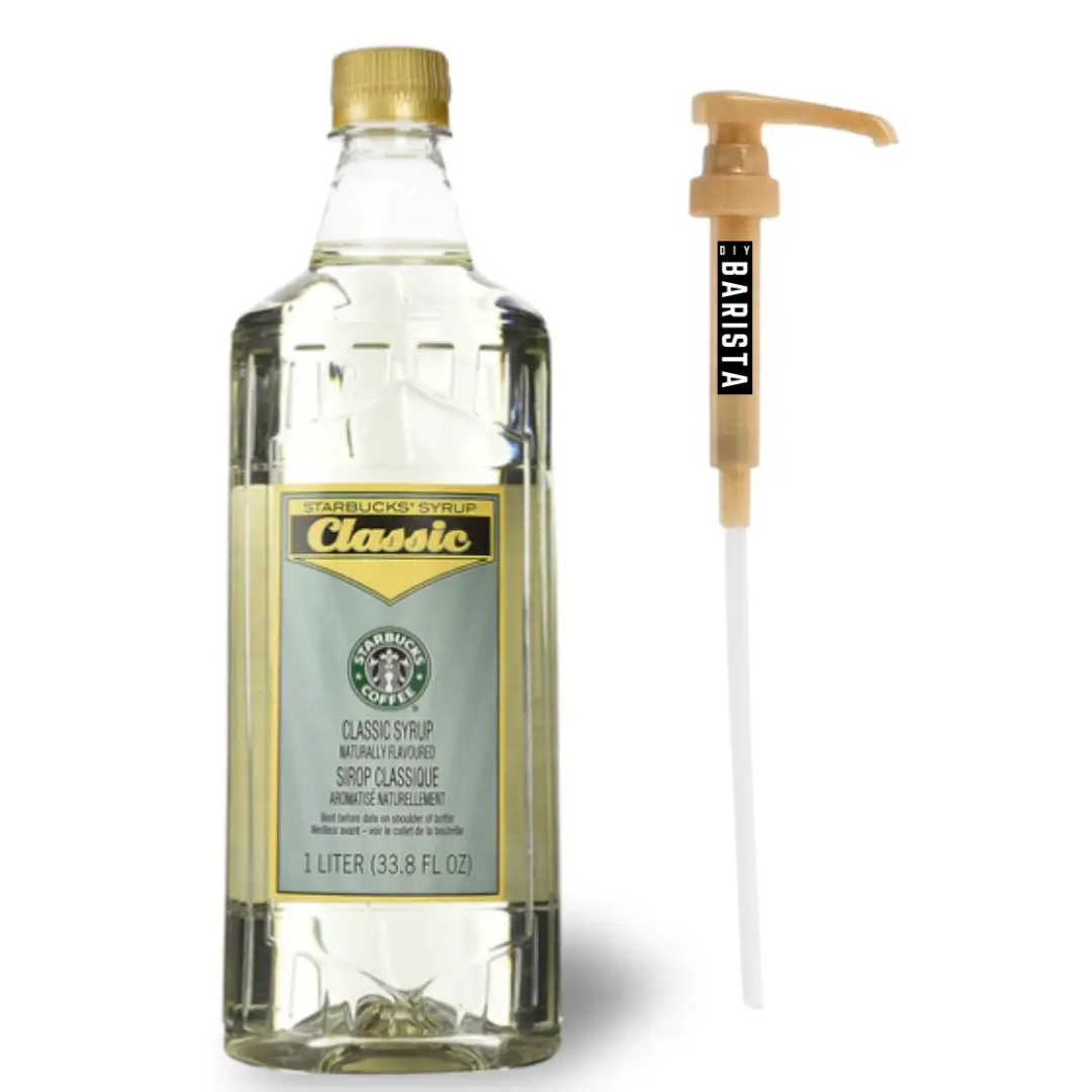 Starbucks Classic Syrup 1 Liter with DIY Barista Syrup Pump