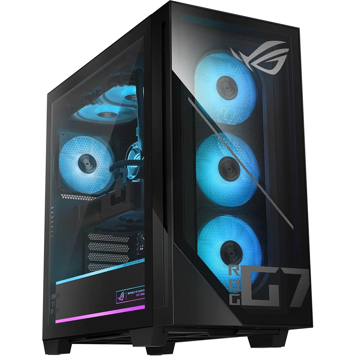 ASUS ROG G700 Gaming Desktop Computer, Intel Core Ultra 7 265F 2.4GHz, 16GB RAM, 1TB SSD, NVIDIA GeForce RTX 5070 PRIME 12GB, Windows 11 Home, Black