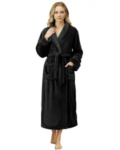 Ny Threads Plush Fleece Bathrobe For Women, Soft Long Robe Ny Threads Plush Fleece Bathrobe For Women, Soft Long Robe