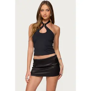 Halsie Ring Cut Out Halter Top