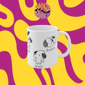 Snobi Spupi Sweepy Snorpi Snubi Sbubi Meme Dog Mug Cute Funny Dog Coffee Mug, Cartoon Dog Cup Lover Gift Snoopy