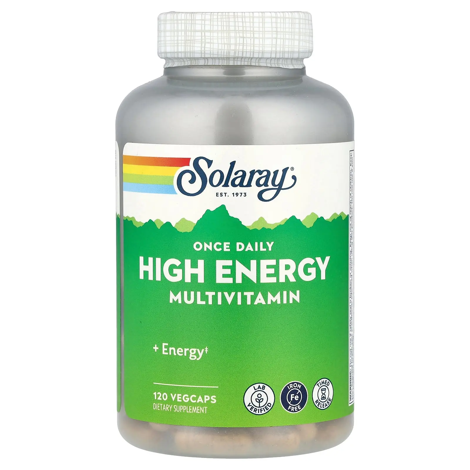 Solaray Once Daily High Energy Multivitamin, Iron Free, 120 VegCaps
