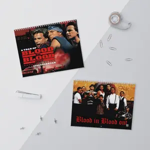 BlooodInBlooodOut 2026 Wall Calendar – Classic Chicano Movie Calendar, Vatos Locos Gangster Film Artwork, Retro 90s Cult Movie Wall Décor, Perfect Gift for Fans, Christmas & Birthday Present Idea