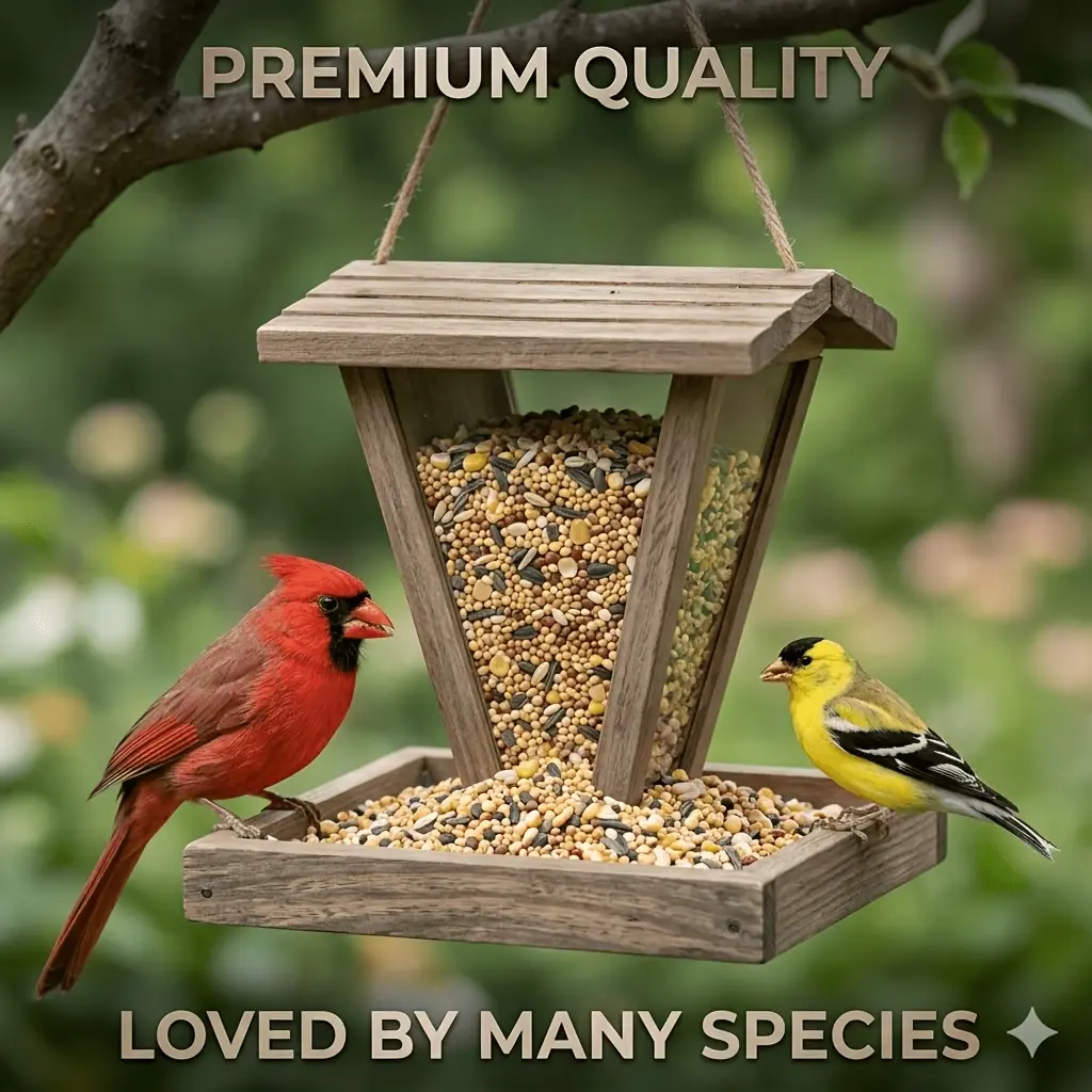 All-Natural Premium Wild Bird Main Grain Mix | High Energy Nutritious Feed for Northern Cardinals, Finches & All Small Wild Songbirds, Balanced Vitamin Rich Seed Blend, No Additives Backyard Feeding Bird Food for Outdoor Bird Feeders
