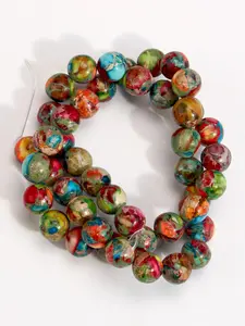 Natural Colourful Sea Sediment Jasper Beads - 4/6/8/10mm Round Beads for jewelry making, DIY Beading Accessories, Beaded Set, DIY bracelets, necklaces, earrings, 15 inches each strand, Beads Set