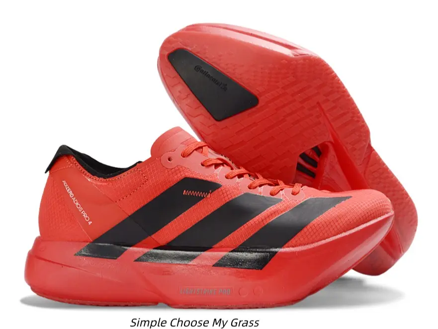 Bright Red Speed Competition Road Running Trainers Carbon Plate Propulsion Design Oversized Cushion Shock Absorbing Ultra Light Breathable Knit Upper for All Genders Marathon Racing Daily Training Workout Footwear