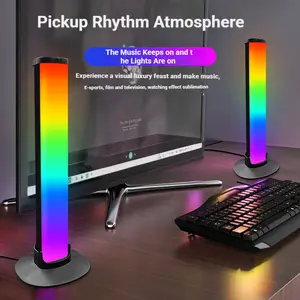 2-Piece Smart RGB LED Light Bars,RGB Night Light with App & Remote Control Music Sync TV Backlight for Gaming Bedroom Decoration Desktop Lamp 2pcs Set