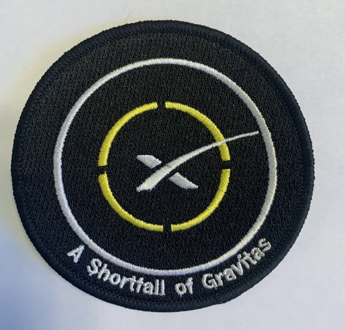 Original SpaceX A SHORTFALL OF GRAVITAS DRONE SHIP LANDING PAD PATCH 3.5 FALCON Patch