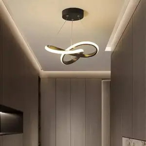 LED pendant light, black/gold/white aluminum pendant light, 24cm strong wired pendant light, suitable for hallway, living room, balcony, entrance, staircase, home decoration, LED pendant light