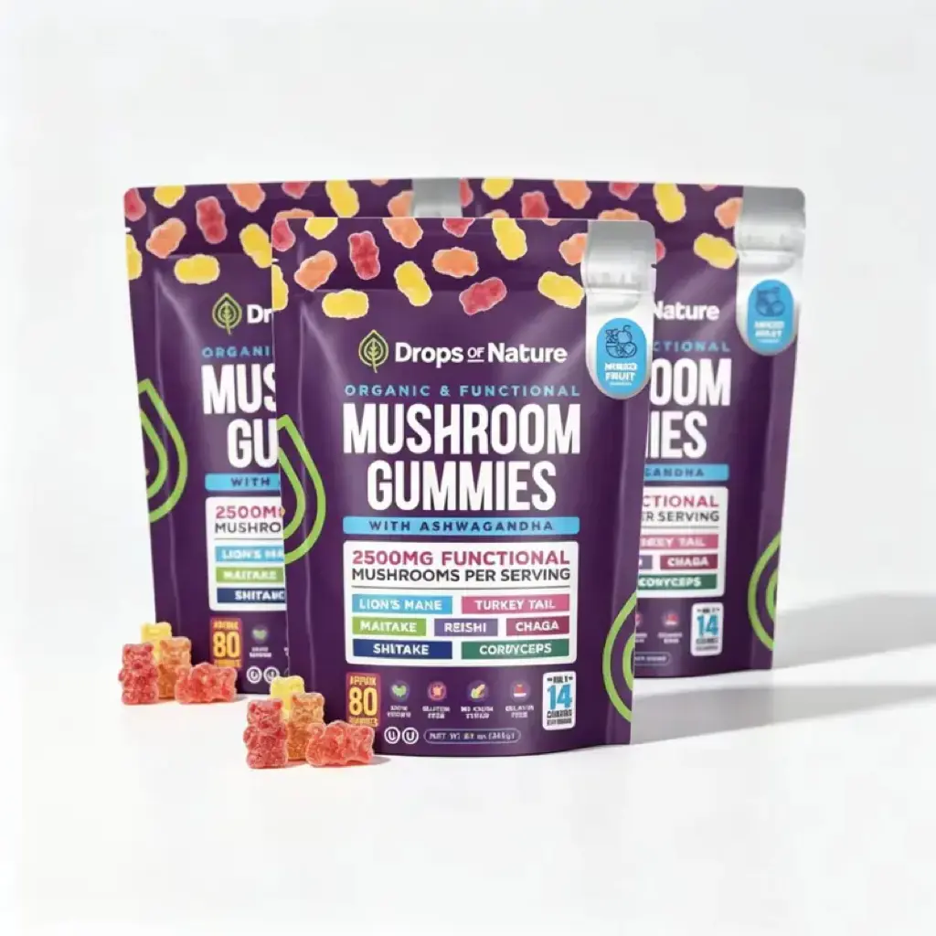 3-pack-combination-Mushroom Gummies Featuring Lion’s Mane, Organic Reishi, Turkey Tail, Boosts Energy and Stamina Sports, and Fitness 80 Gummies, All Natural Sleep Gummy Supplement