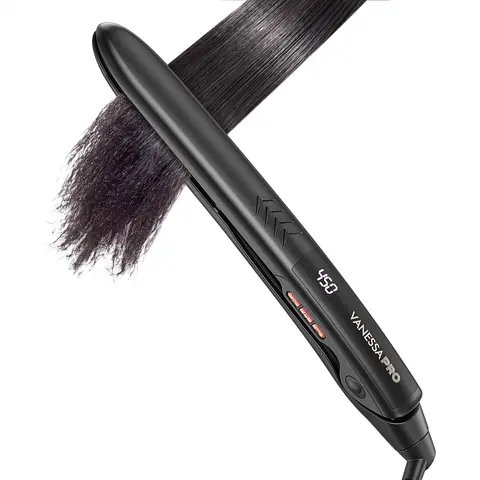 VanessaPro OneShot Titanium Heated Hair Straightener - Plug-Powered Flat Iron, 1-in Professional Styling Tools & Appliances for Curly to Straight Transformation, US Plug, Instant Hair Styling Curlers & Straighteners, Beauty Appliance,techvibes