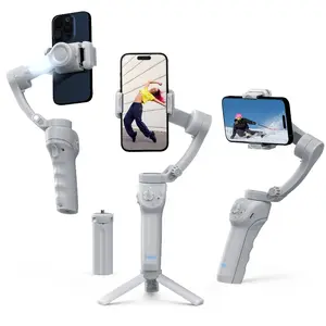 1pd Phone Gimbal Stabilizer with Fill Light, Gimbal Stabilizer for Smartphones, 3-Axis Phone Gimbal for Android And iPhone 15, 14, 13, 12 PRO, Object Tracking, Portable And Foldable, Vlogging Stabilizer, Stabilizer for Video Recording