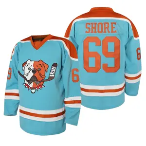 Shore 69 Sudbury Blueberry Bulldogs Adult Fan Hockey Jerseys,Men's Embroidery Jersey V-Neck Uniform Soccer Sports Clothing