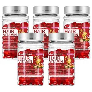 5 Bottles Hair Oil Capsules with Moroccan Argan Oil, Moisturizing Hair Oil, 200 Count Leave-In Care Treatment, Perfect Gift for Women, Hair Care Solution, Haircare