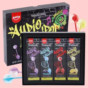 AMOS Audio Lollipop Caja de Regalo – Paletas Musicales Sin Azúcar con Sonido por Conducción Ósea, 4 Sabores Estilo Hip-Hop, Dulce Creativo y Divertido para Niños y Adultos-MX