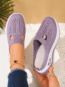 Spring Summer New Breathable Mesh Casual Slippers Women's Soft Sole Comfort One-Step Lazy Shoes Mesh Breathable Slides, Lightweight & Durable Design