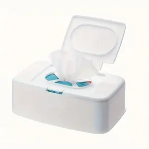 Covered button-style wet wipe dispenser - A compact, hygienic and portable tissue box, suitable for home and travel use, perfect for makeup removal and storage. It can be used with disposable wipes.