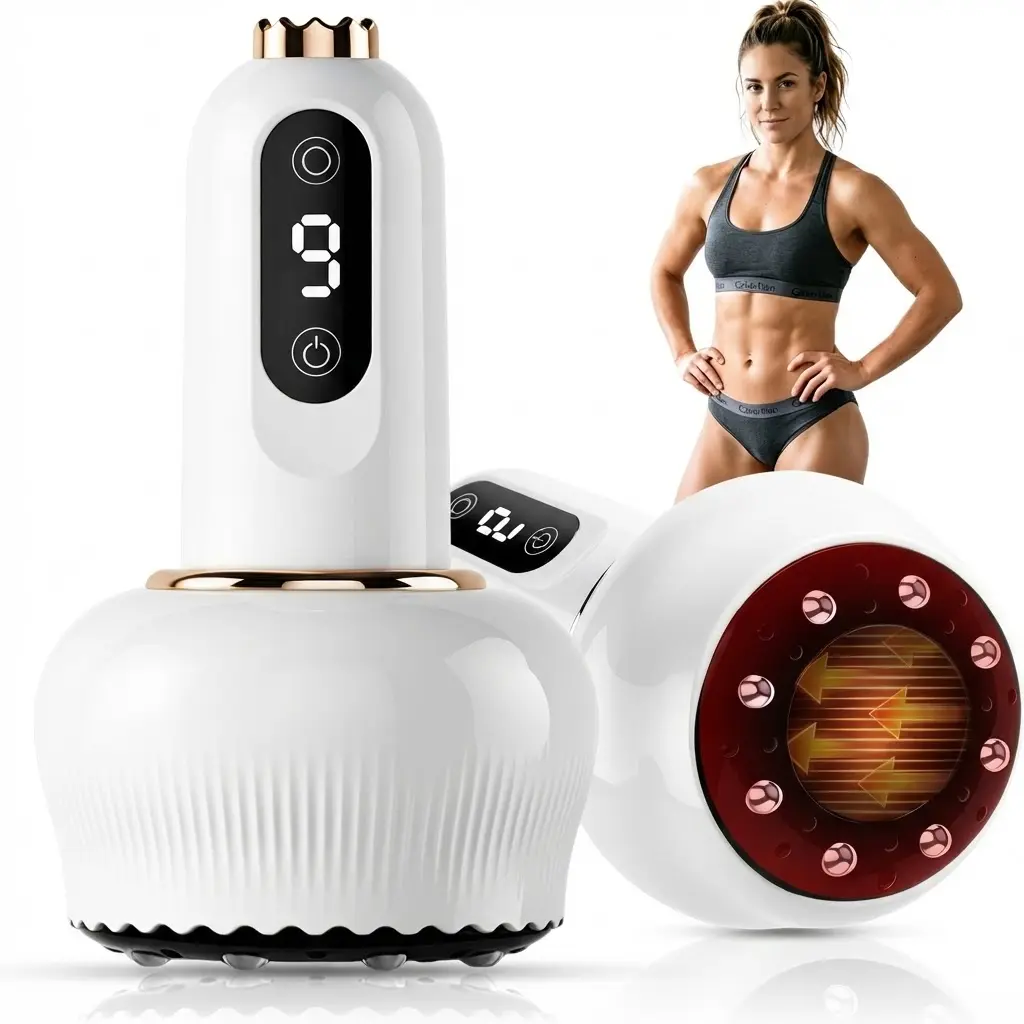 Electric Cupping Massager with 3D Vacuum Suction & Gua Sha, Portable Device for Home Use Muscle Relief on Back and Neck, Back/Neck