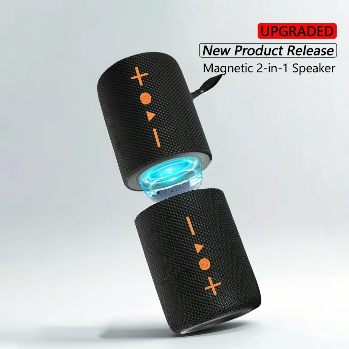 2-in-1 Portable Splittable Waterproof Bluetooth Speaker, Bluetooth V5.3 Audio Device, 20W Loud Stereo Sound, Battery Powered Built-in Bluetooth Audio Speakers for Home, Outdoor Use, Battery Powered Speakers