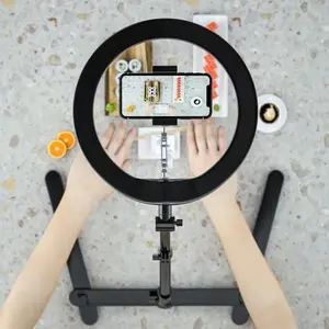 Live streaming fill light, beauty light, desktop fill light; influencer lighting; indoor face light for photography; phone shooting light; ring soft light stand; desktop top shot light; arm mount fill light; tripod fill light; desktop dual‑position fill l