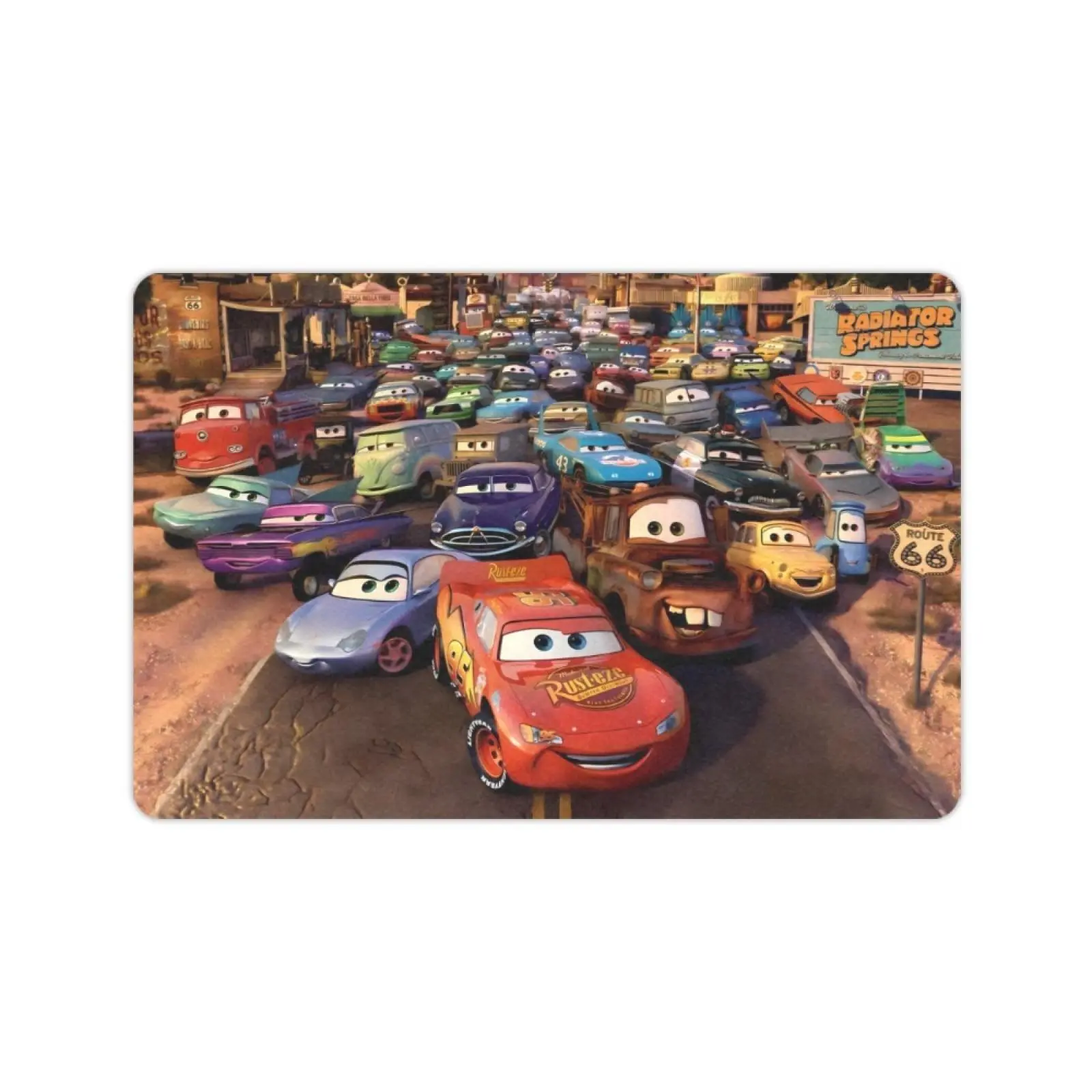 DISNEY CLASSIC Cars Doormat, Non Slip Low Profile Floor Rug, Cartoon Car Print Indoor Outdoor Entrance Mat For Kids Home Decor