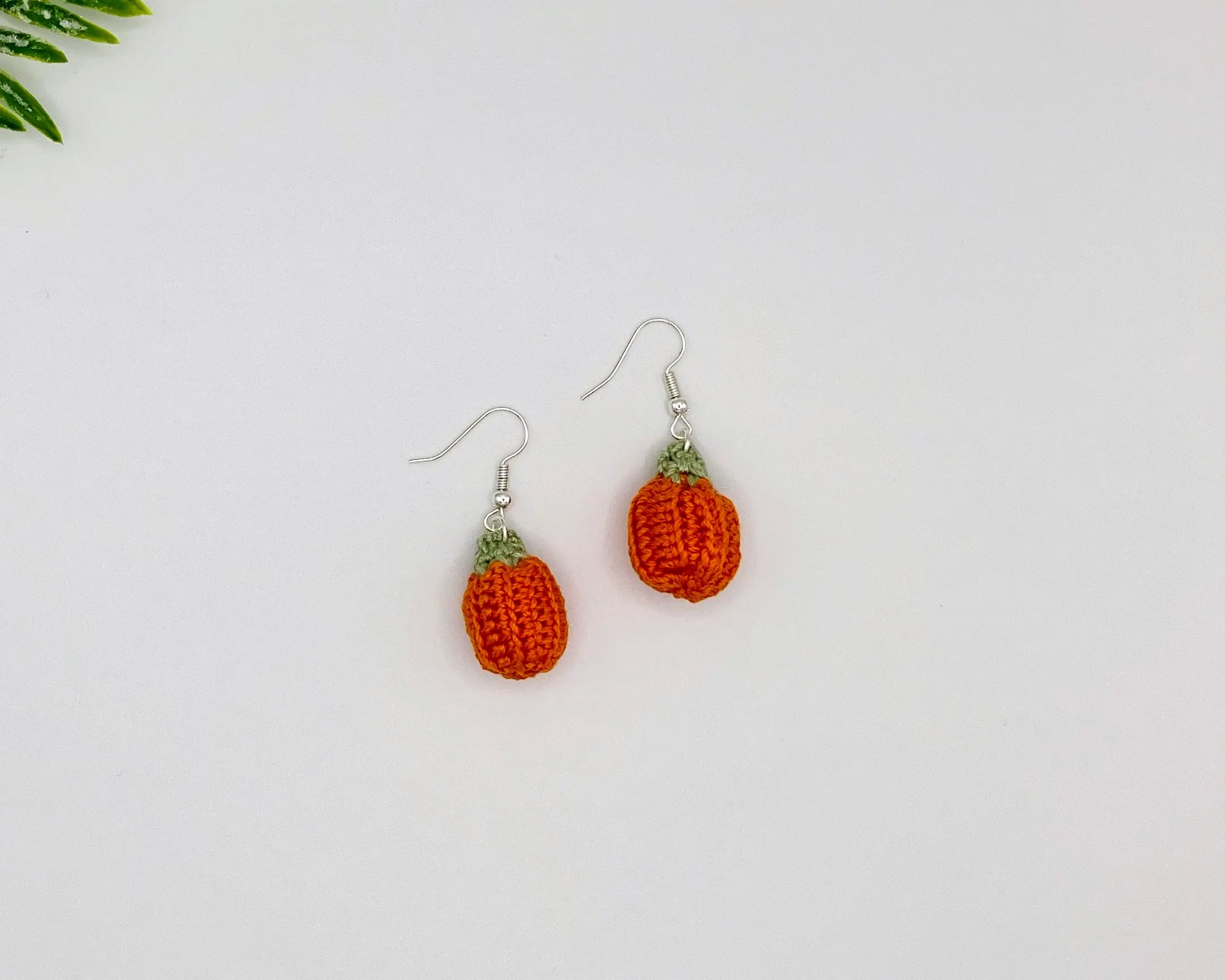 Crochet Pumpkin Earrings for Women - Halloween Jewelry