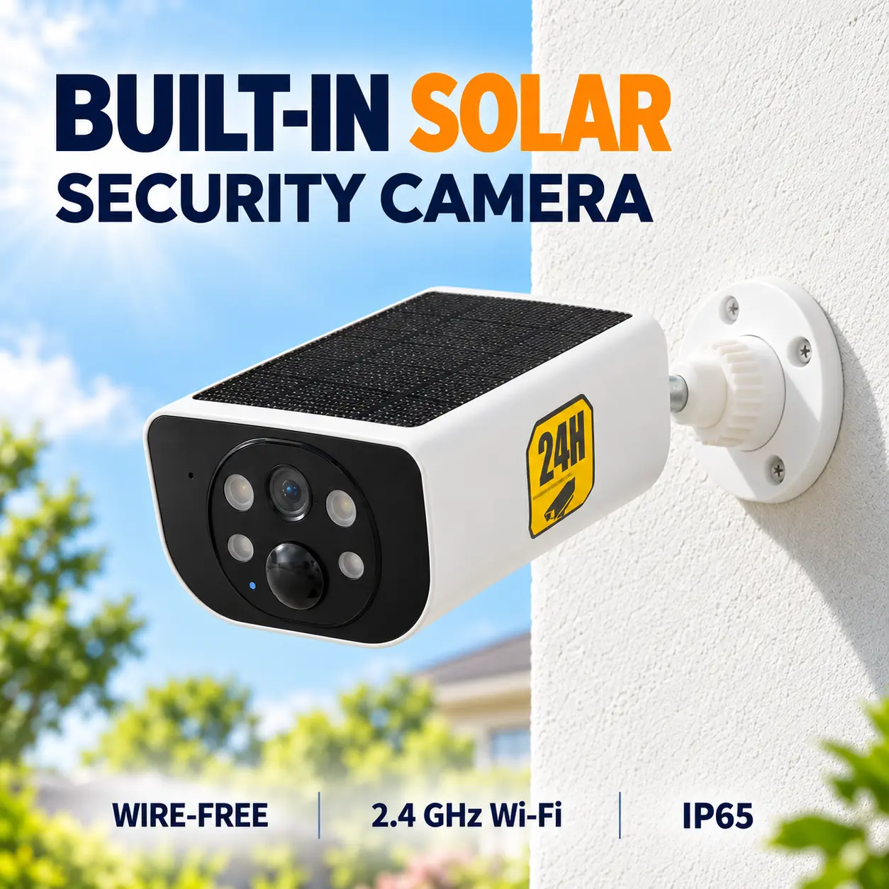 Wansview Solar Powered Wireless CCTV Security Camera - 2.4GHz WiFi, 3MP Resolution, Color Night Vision,PIR Motion Detection, Spotlight Alarm, Micro SD, 2-Way Audio,Weather Resistant, Alexa/Google Home Compatible, One year Warranty