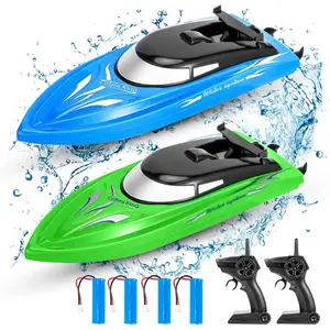 Garvee 2PACK High Speed Remote Control Boats for Adults and Enthusiasts, 10 km/H Fast RC Boats with 2.4G Control, Suitable for Pools and Lakes, Includes 4 Rechargeable Batteries