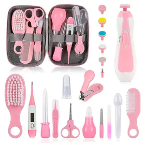 Baby Grooming Kit, Infant Safety Care Set with Hair Brush Comb Nail Clipper Nasal Aspirator,Baby Essentials Kit for Newborn Girls Boys (Pink 20 in 1)
