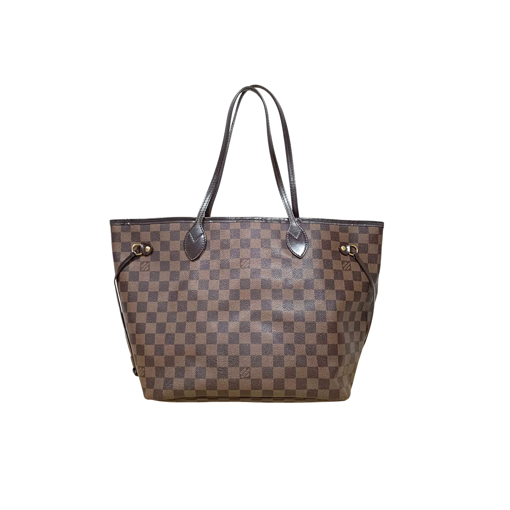 Pre-owned Louis Vuitton coated canvas Shoulder Bags Damier Ebene Canvas Neverfull MM Tote Bag AR5112 (263107263)