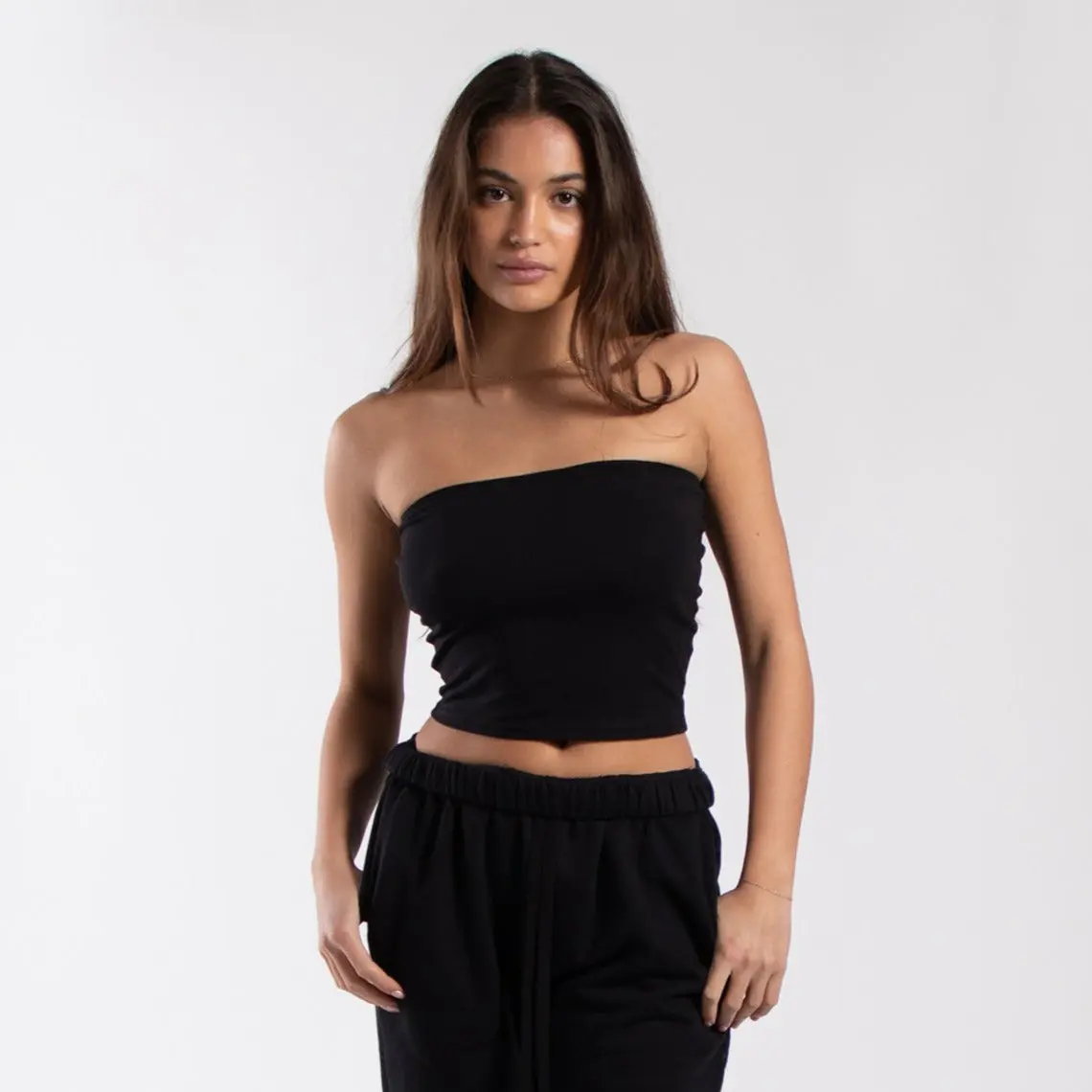 Women's Cropped Strapless Tube Top