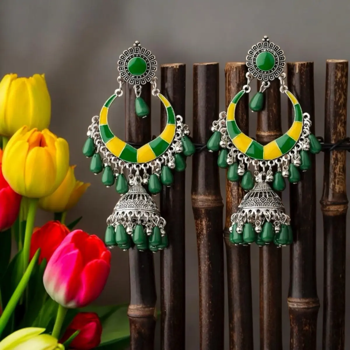 Oxidized Earrings - Women's Fashion Accessory